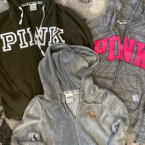 3 pink hoodies all womens xsmall
